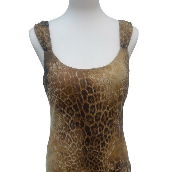 VTG Y2K Sangria Slip Dress Sz 12 Animal Print MIDI Chiffon Baddie Maximalist - Picture 2 of 9